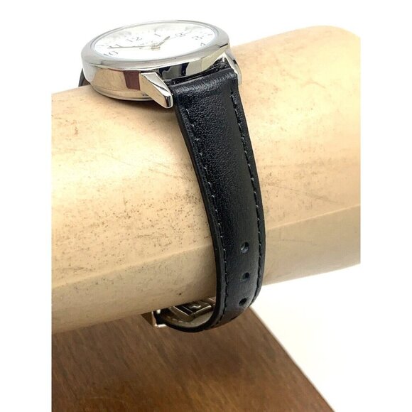 Timex Women's Watch TW2V69100 Indiglo Quartz White Dial Black Leather Ba… - Picture 12 of 14